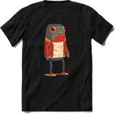 Casual vogel quote T-Shirt Grappig | Dieren vogels Kleding Kado Heren / Dames | Animal Skateboard Cadeau shirt - Zwart - L