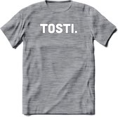 Tosti - Snack T-Shirt | Grappig Verjaardag Kleding Cadeau | Eten En Snoep Shirt | Dames - Heren - Unisex Tshirt | - Donker Grijs - Gemaleerd - XXL