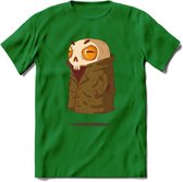 Zwevend skelet T-Shirt Grappig | Dieren halloween Kleding Kado Heren / Dames | Animal Skateboard Cadeau shirt - Donker Groen - XL