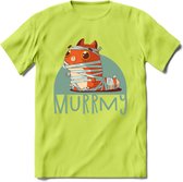 Kat murrmy T-Shirt Grappig | Dieren katten halloween Kleding Kado Heren / Dames | Animal Skateboard Cadeau shirt - Groen - L