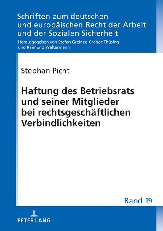 Schriften zum deutschen und europaeischen Recht der Arbeit u ... - cover