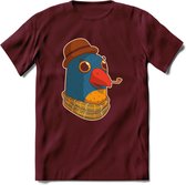 Opa papegaai T-Shirt Grappig | Dieren vogel Kleding Kado Heren / Dames | Animal Skateboard Cadeau shirt - Burgundy - XXL