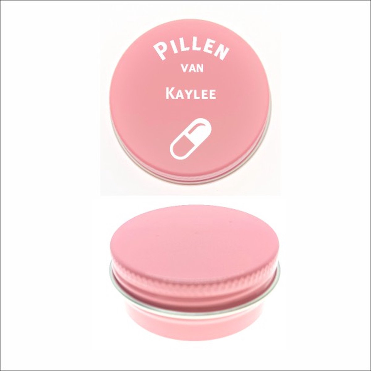 Goedkoopste Pillen Blikje Met Naam Gravering - Kaylee