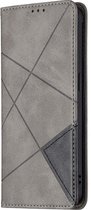 OPPO Reno 6 5G Hoesje - Mobigear - Rhombus Slim Serie - Kunstlederen Bookcase - Grijs - Hoesje Geschikt Voor OPPO Reno 6 5G