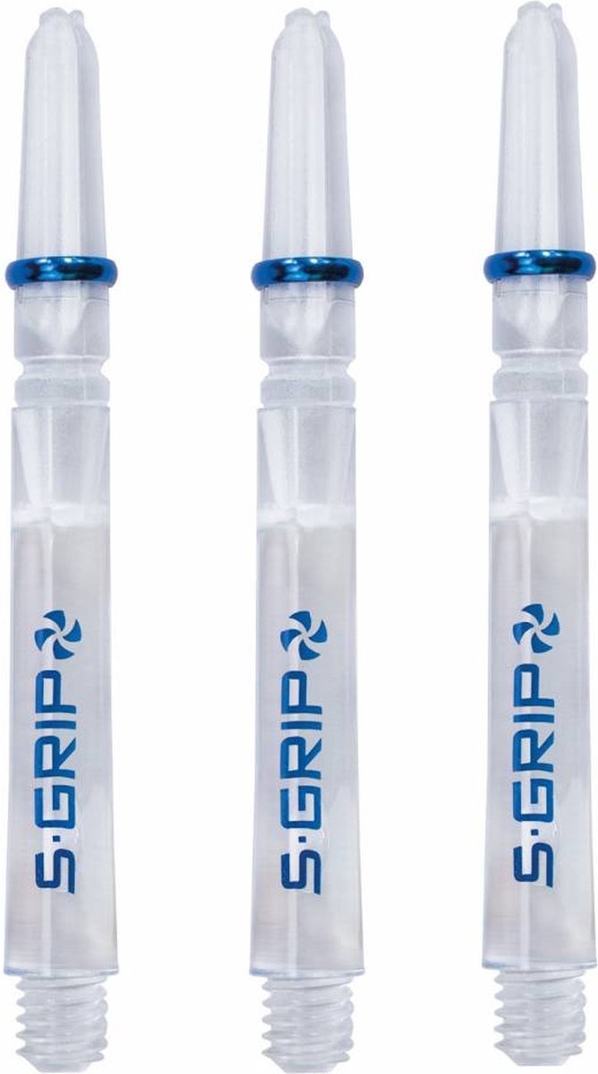 Harrows Supergrip Spin Blue Clear - Dart Shafts Short