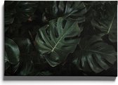 Walljar - Green Monstera - Muurdecoratie - Canvas schilderij