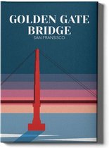 Walljar - Golden Gate Bridge United States II - Muurdecoratie - Canvas schilderij