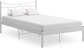 Bedframe metaal en multiplex wit 120x200 cm