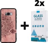 Backcover Fashion Mini Wallet Hoesje Samsung Galaxy S8 Plus Roségoud - 2x Gratis Screen Protector - Telefoonhoesje - Smartphonehoesje