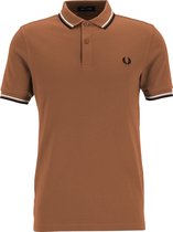 Fred Perry M3600 polo twin tipped shirt - heren polo - Court Clay / Ecru / Dark Graphite -  Maat: S