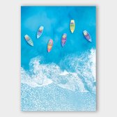 Poster Beach Boats ² - Dibond - Meerdere Afmetingen & Prijzen | Wanddecoratie - Interieur - Art - Wonen - Schilderij - Kunst