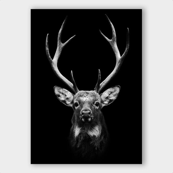 Poster Dark Deer - Dibond - Meerdere Afmetingen & Prijzen | Wanddecoratie - Interieur - Art - Wonen - Schilderij - Kunst