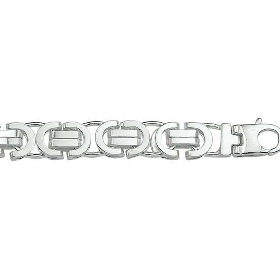 The Jewelry Collection Armband Konings Plat 7,5 mm - Zilver
