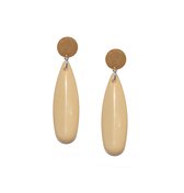 Oorbellen | clip-on | beige | kegel | geen gaatjes