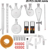 Laboratorium Glaswerk - 1000ml - Chemie Glazen Fles Distilleerder Kit - 29 Kolven - 24/40 Joints
