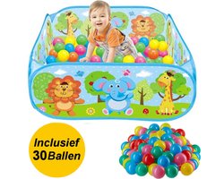 Ballenbak Incl 30 Stuks Ballenbak ballen - Vrolijke Dieren print - Baby - Peuter - Ballenbak met 30 ballen voor ballenbak