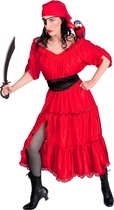 Widmann - Piraat & Viking Kostuum - Caraibische Lichtekooi Pirata Kostuum Vrouw - rood - Small - Carnavalskleding - Verkleedkleding