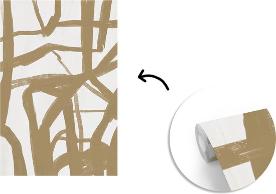 Papier Peint - Papiers Papier peint photo Marron - Wit - Art - Largeur 195 cm x Hauteur 300 cm