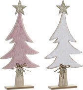 LuxuryLiving - Kerstboom met Ster - DKD Home Decor - Wol Hout MDF - 2 pcs - 26.5 x 6 x 58 cm