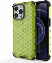Lunso - Honinggraat Armor Backcover hoes - iPhone 13 Pro - Fluor Geel