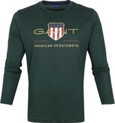 Gant - Longsleeve T-Shirt Archive Shield Donkergroen - M - Regular-fit