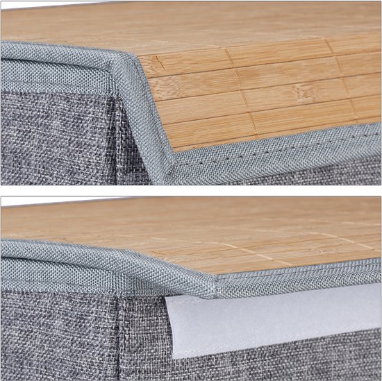 Relaxdays 2x panier à linge pliable - couvercle avec velcro - 60 litres - sac à linge - gris