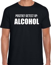 Positief getest op alcohol t-shirt zwart voor heren - Drank t-shirts 2XL