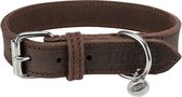 Trixie halsband hond rustic vetleer donkerbruin (34-40X2,5 CM)