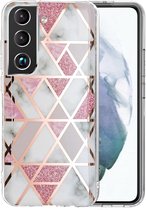 Marble Design Back Cover - Samsung Galaxy S22 Plus Hoesje - Roze
