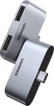 UGREEN USB-C naar 2x USB 3.0 Adapter CM412,  (grijs) 029254 voor macbook