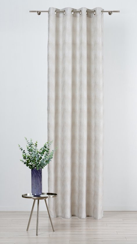 Durante-Gordijn Kant en Klaar-Creme-135x260 cm-met ringen-Wave