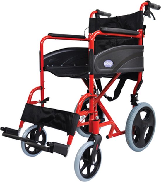 Aidapt transport rolstoel opvouwbaar - 8.5kg - rood