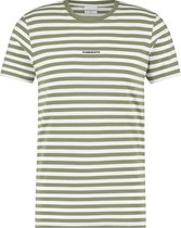Purewhite -  Heren Slim Fit   T-shirt  - Groen - Maat XS