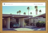 JUNIQE - Poster met houten lijst Palm Springs 5415 -30x45 /Blauw &