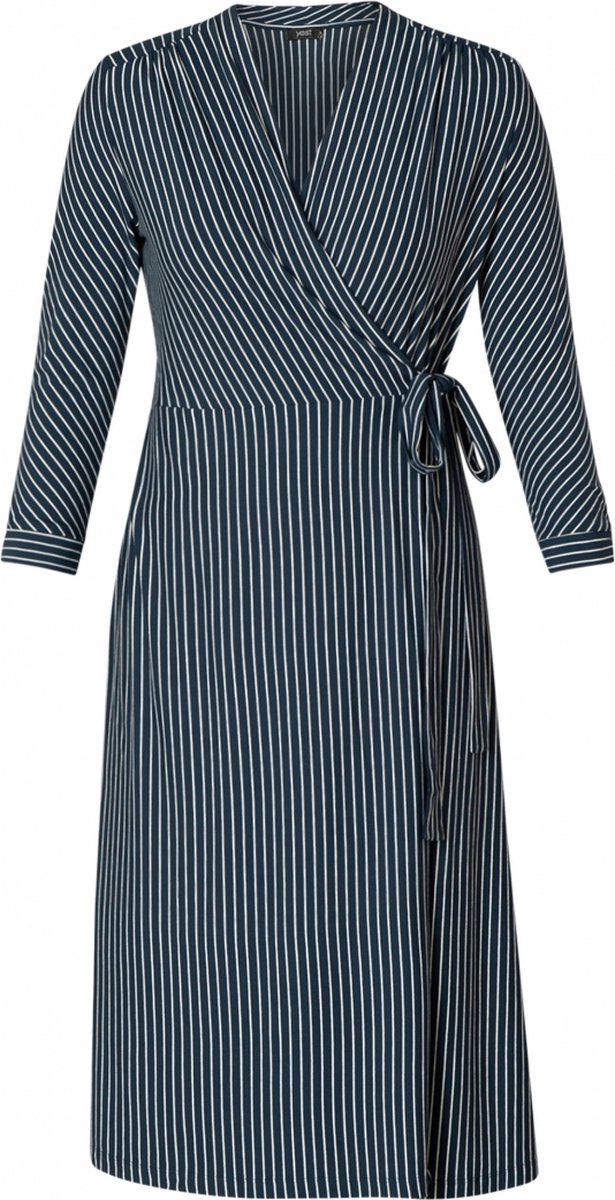 YESTA Hebony Jurk - Navy/Ecru - maat 2(50)