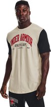 Under Armour Athletic Department Colorblock SS Tee 1370515-279, Mannen, Beige, T-shirt, maat: S