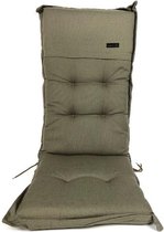 blumfeldt Elbe Tuinkussen - stoelkussen - zitkussen - hoge rugleuning tuinstoel - 50 x 120 x 8 cm - UV bestendig dralon - Antraciet