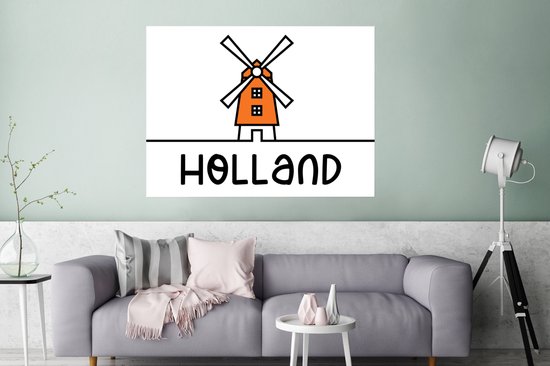 Moulin à affiches - Oranje - Wit - Holland - 120x90 cm