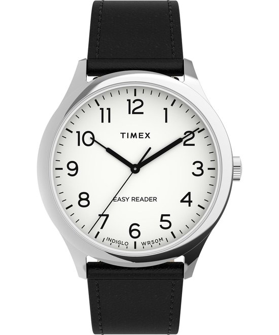 Timex Easy Reader TW2U22100 Horloge - Leer - Zwart - Ø 40 mm