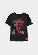 Marvel SpiderMan - Vintage print Kinder T-shirt - Kids 134 - Zwart