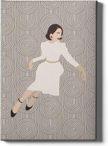 Walljar  - Sitting Woman - Muurdecoratie - Canvas schilderij