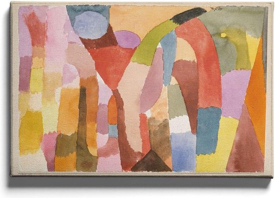 Walljar - Paul Klee - Movement Of Vaulted Chambers - Muurdecoratie - Canvas schilderij