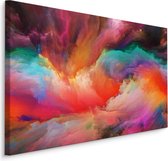 Schilderij - Abstracte kleurrijke wervelingen , Multikleur, Premium Print