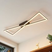 Lindby - LED plafondlamp- met dimmer - 1licht - staal, aluminium, siliconen - H: 4.8 cm - zandgrijs - Inclusief lichtbron