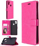 LuxeBass Hoesje geschikt voor Samsung Galaxy A11 hoesje bookcase - Roze - telefoonhoes - gsm hoes - telefoonhoesjes