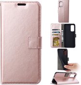 LuxeBass Boekhoesje geschikt voor Poco X3 Pro - Roze - telefoonhoes - gsm hoes - telefoonhoesjes