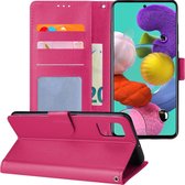 LuxeBass Telefoon Wallet Bookcase voor Samsung Galaxy Note 10 Plus - Portemonnee telefoonhoesje voor Bankpassen - Kunstleer - Siliconen Houder - Magnetische sluiten- Rose Goud - bo