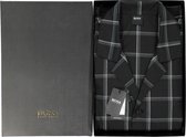 HUGO BOSS heren pyjama in cadeauverpakking - Urban pyjama katoen met knoopjes - zwart met wit geruit -  Maat: L