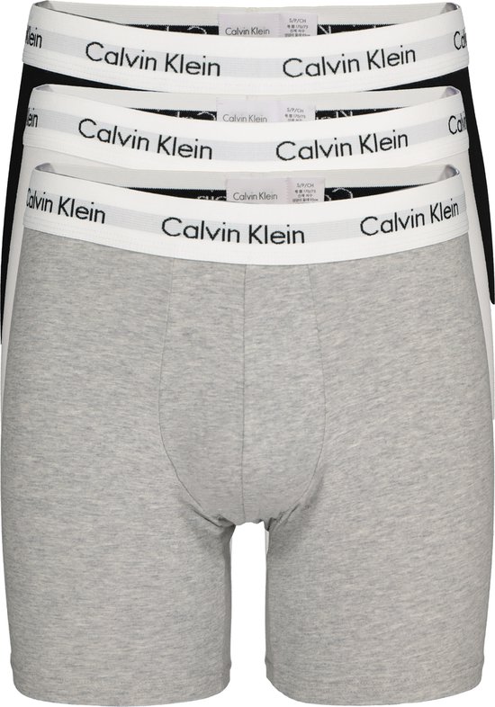 Flitsend Grootste Derbevilletest Calvin Klein Cotton Stretch boxer brief (3-pack) - heren boxers extra lang  - zwart -... | bol.com