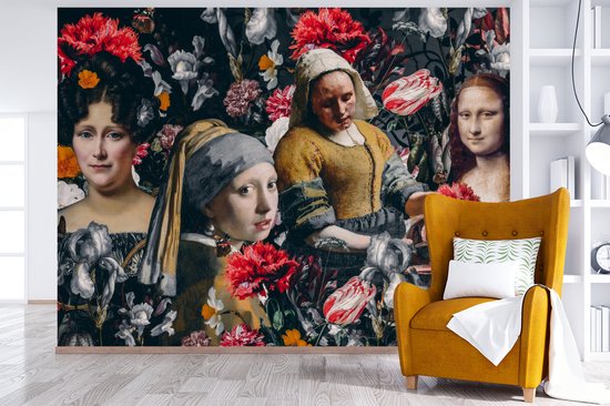 Papier Peint - Papiers Papier peint photo Art - Fleurs - Collage - Largeur 400 cm x Hauteur 300 cm